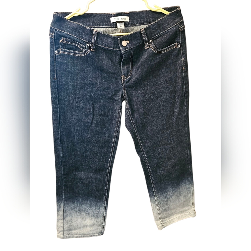 White House Black Market Dark Blue to Light Ombre Ankle Jeans